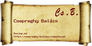 Csepreghy Balázs névjegykártya